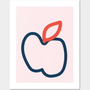 Apple Minimal Lines, Nursery Decor Posters and Art